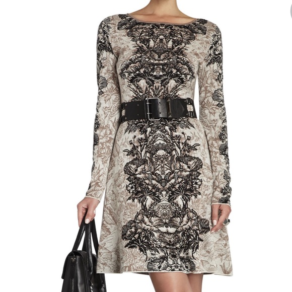 NWT BCBGMAXAZRIA Regan Etched Floral Dress - Picture 2 of 7
